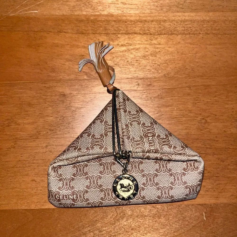 Celine Vintage Triangular Pouch with Tassel